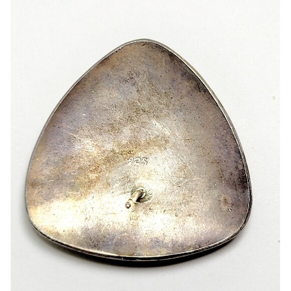 925k Sterling Silver Black Onyx Artisan Pounded Triangle Stud 18 Grams VTG EUC! - Picture 6 of 12